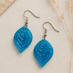 Blue Petal Dangle Earrings